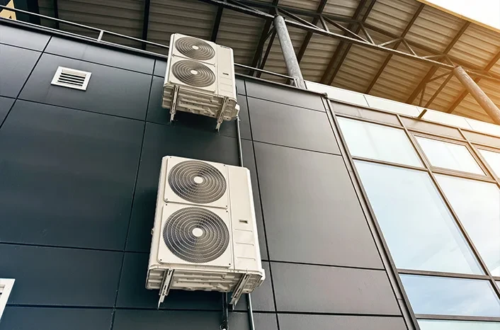 External ventilation units on a modern building